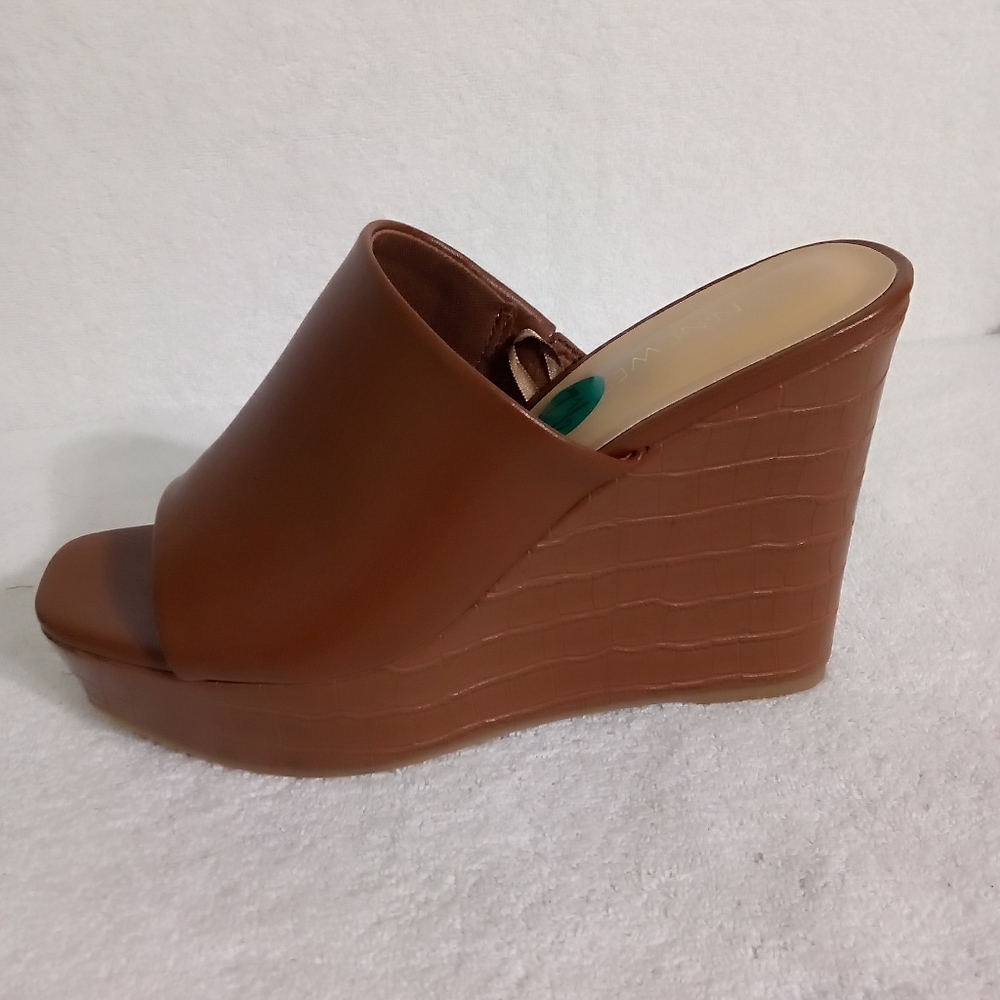 NINE WEST  PLATFORM WEDGE SANDALS |SIZE 7.5 | BROWN